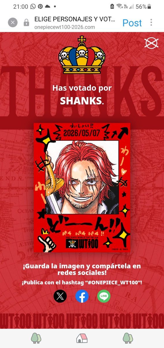 cami ๐ง๐ท VOTE 4 SHANKS tweet media