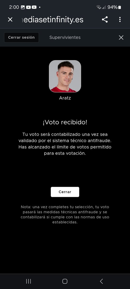 <a href="/galopera65/">GALOPERA 🇵🇾🇪🇦🕊️</a> Mi voto es para Aratz