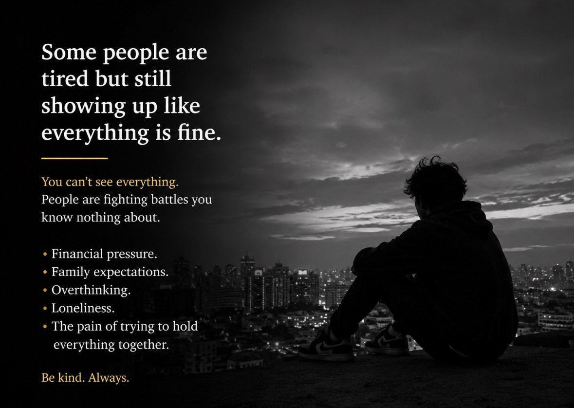 Mozeh233's tweet photo. Be kind a lot of people are fighting silent battles 😞 https://t.co/ME25BYnaFF