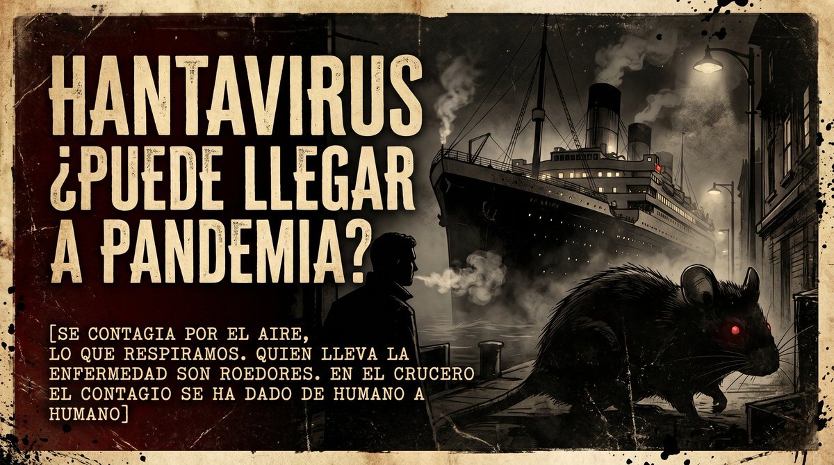 hernangarciaval's tweet photo. 🚨 El #hantavirus se vuelve noticia viral en el mundo por un #crucero con pasajeros fallecidos y casos sospechosos a bordo.

Pero… ¿qué es realmente este #virus y qué tan peligroso puede ser? 🧵 https://t.co/yjPfXwXrau