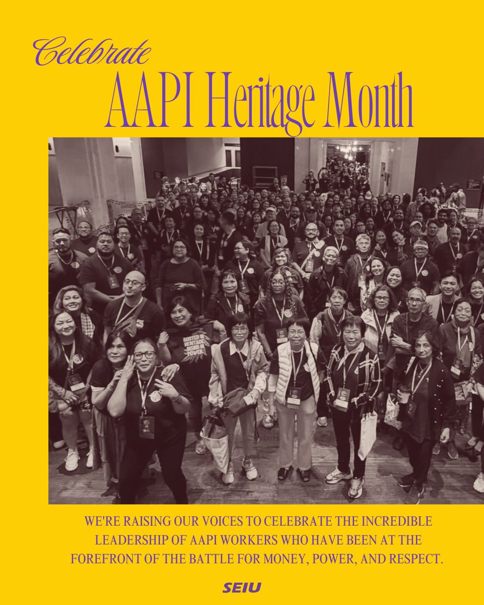 SEIU's tweet photo. 🙌🏽This #AAPIMonth, we recognize the AAPI community not just for contributions, but for leadership in this moment. When freedoms are on the line, AAPI workers are helping to lead the fight for justice, protection, and opportunity for all. https://t.co/OS6T3OAZaf