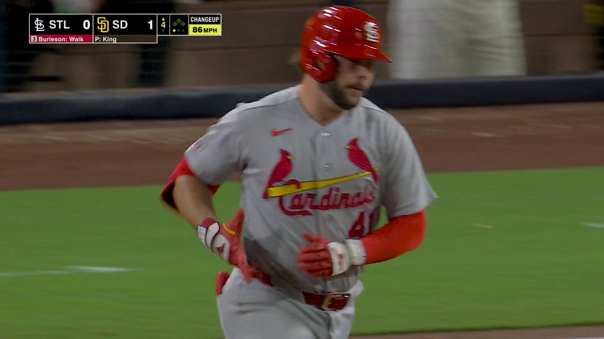 Burleson opens scoring as Cardinals pull even with Padres on ESPN
