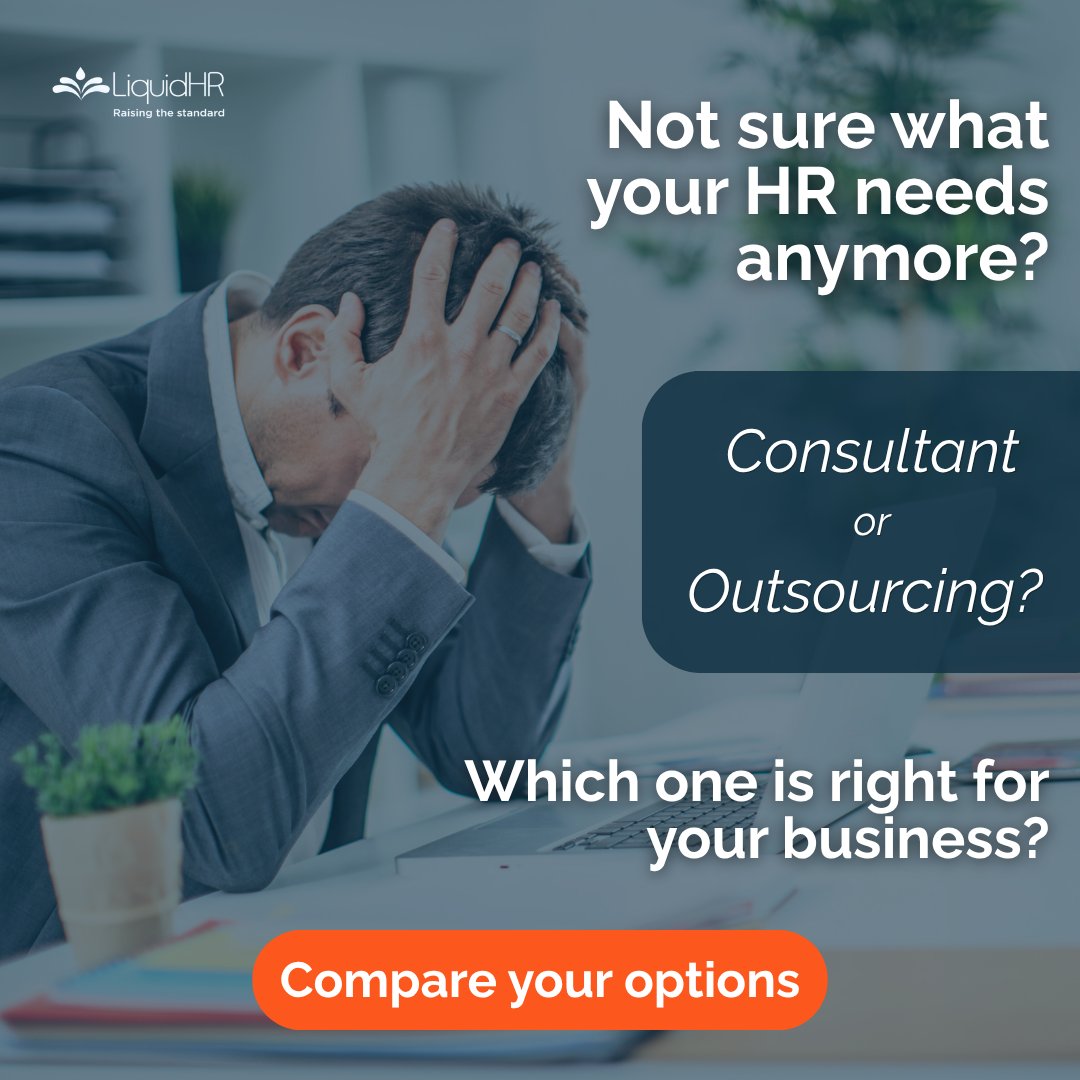 Liquidhr's tweet photo. Most SMEs don’t plan to outsource HR.

It happens when things get complex, compliance gets unclear, and HR starts taking too much time.

Then comes the question:
HR consultant or outsourcing?

Compare your options 👇
https://t.co/5zyEVHbvbn

#HR #SmallBusiness #Outsourcing #SME https://t.co/X1aII8mp43