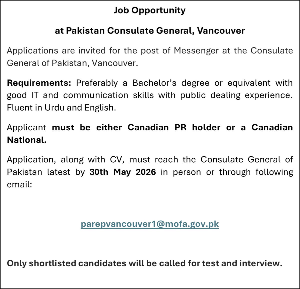 Pakistan Consulate General Vancouver tweet media