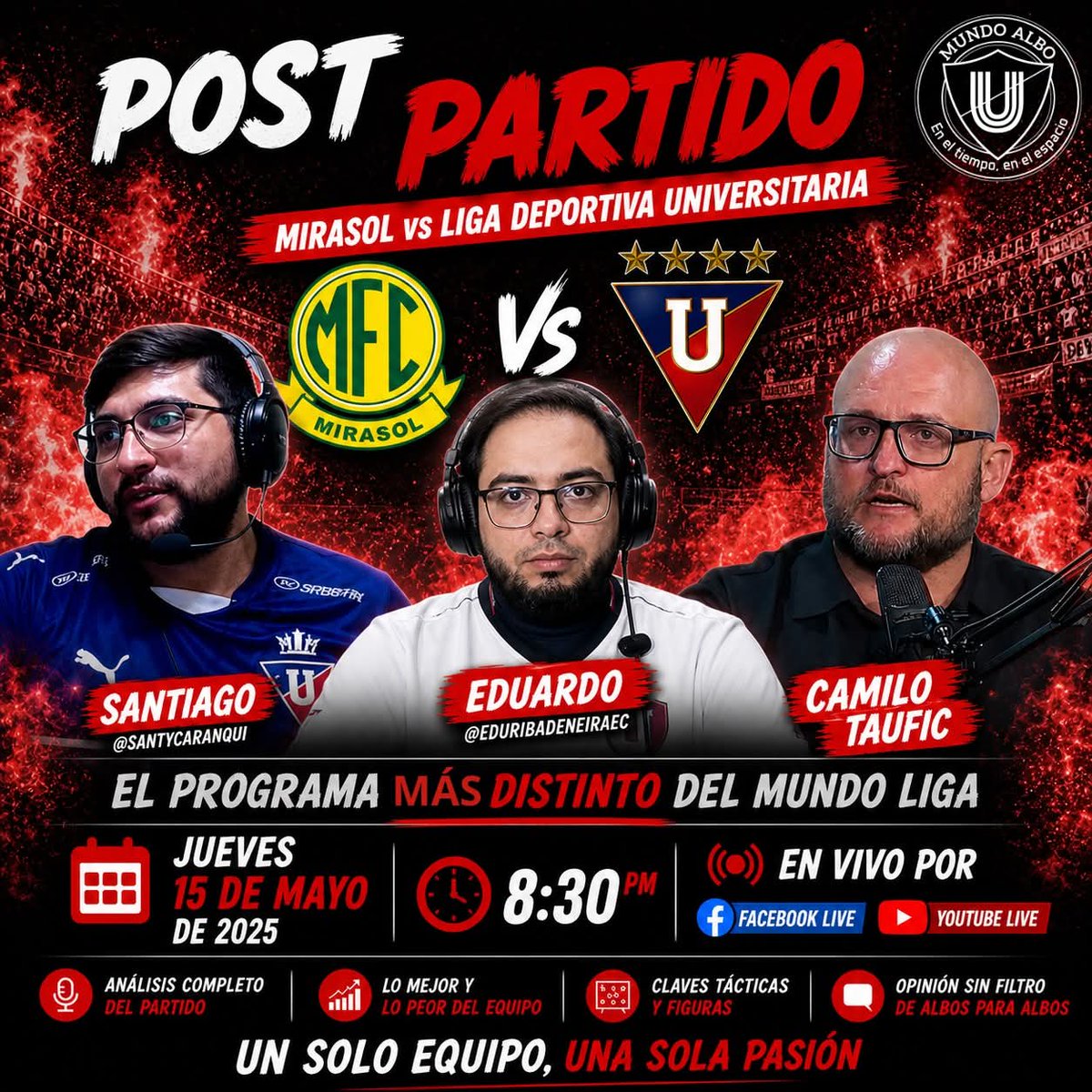 Se viene un directo distinto
<a href="/mundoalboec/">Mundo Albo</a> la verdadera voz del hincha