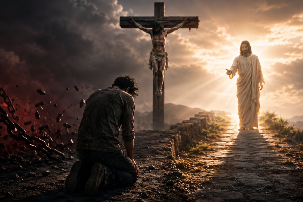 elhermanomenorr's tweet photo. ROMANOS 5:6-11 RV2020
[6] Cuando aún éramos débiles, a su tiempo, Cristo murió por los impíos. [7] En realidad, es difícil que alguien muera por un justo; aunque pudiera ser que alguien tuviera el valor de morir por una persona buena. [8] Sin embargo, Dios demuestra su amor por nosotros en que, cuando aún éramos pecadores, Cristo murió por nosotros. [9] Con mucha más razón, ahora que ya hemos sido justificados en su sangre, por él seremos salvos de la ira. [10] Porque, si cuando éramos enemigos, fuimos reconciliados con Dios por la muerte de su Hijo, mucho más, al estar reconciliados, seremos salvos por su vida. [11] Y no solo esto, sino que también nos enorgullecemos en Dios por nuestro Señor Jesucristo, por quien ahora hemos recibido la reconciliación.

ROMANOS 5:6-11 no nos presenta a un Cristo esperando que el hombre mejore para entonces amarlo. Nos presenta al Hijo de Dios entrando al cementerio espiritual de la humanidad. Pablo dice que éramos débiles, impíos, pecadores y enemigos. No está describiendo a personas confundidas buscando luz. Está describiendo rebeldes que amaban más su pecado que a Dios.

Y es precisamente ahí donde el evangelio explota como un trueno en medio de la oscuridad: “Cristo murió por los impíos”.

El mundo conoce amores condicionados. La gente ama cuando recibe algo a cambio. Pero la cruz destruye toda idea humana de mérito. Cristo no murió por personas dignas. Murió por enemigos. La sangre de Jesús no fue derramada porque el hombre tenía valor en sí mismo, sino porque Dios quiso glorificar la grandeza de su gracia salvando a culpables.

Cada clavo atravesando las manos de Cristo predica la gravedad de nuestro pecado. Cada gota de sangre declara que la ira de Dios era real. La cruz no minimiza el pecado. Lo expone. Si el pecado pudiera resolverse con moralidad, religión o buenas intenciones, entonces Cristo no habría tenido que morir.

Pero el Hijo eterno descendió voluntariamente al juicio que nosotros merecíamos.

Ahí está el llamado al arrepentimiento.

Arrepentirse no es solo sentir tristeza. Es dejar de justificarnos. Es abandonar la ilusión de que somos “bastante buenos”. Es correr hacia Cristo con las manos vacías, reconociendo que fuera de Él solo hay condenación. El mismo pasaje dice que somos salvos “de la ira”. Eso significa que sin Cristo, la ira de Dios permanece sobre el pecador. El evangelio no es simplemente que Dios tiene un plan bonito para tu vida. El evangelio es que el Juez abrió un camino de reconciliación mediante la muerte de su propio Hijo.

Y si Cristo murió cuando éramos enemigos, ¿qué excusa queda para seguir endureciendo el corazón?

La cruz es como una puerta bañada en sangre en medio de una tormenta de juicio. Afuera hay condenación. Adentro hay reconciliación, vida y paz con Dios. Pero nadie entra aferrado a su orgullo.

Hoy Cristo sigue llamando:
“Venid a mí”.

No vengas presumiendo obras.
No vengas escondiendo pecado.
Ven como el pecador que eres.

Porque el mismo Cristo que murió por impíos también resucitó para salvar completamente a todos los que se arrepienten y creen en Él.