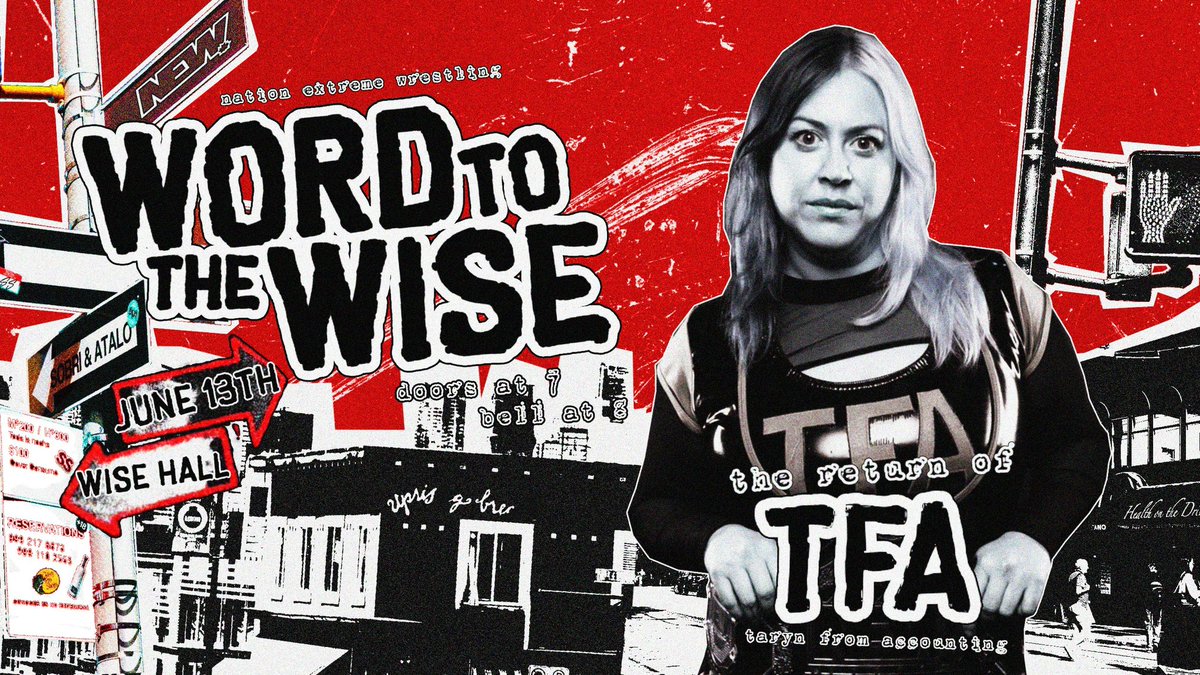 NEWWrestlingInc's tweet photo. JUNE 13TH. THE RETURN OF A FORMER CHAMP. STRIPPED OF HER TITLE AND VOWING REVENGE. 

Welcome back TFA.

We’re just getting started on our season ending show. 

TICKETS ON SALE TOMORROW: https://t.co/f5e1OUuYWK https://t.co/4z63Z8oJGa