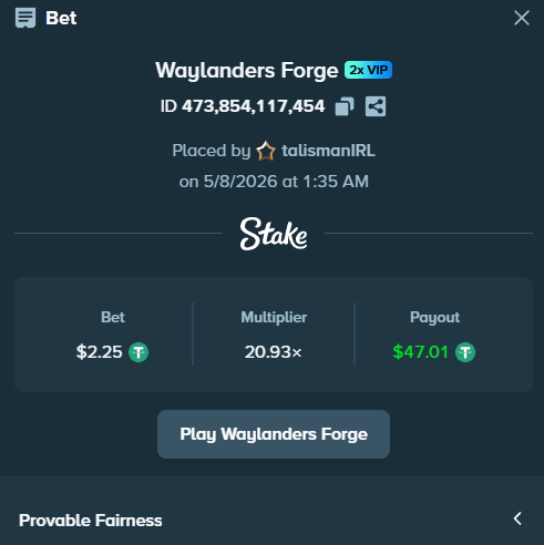 bitla3z's tweet photo. Waylander BOOM again for me. @ValkyrieXStudio 
I had only $10 left and I ran it with the best provider on @Stake 
Thank you https://t.co/XxAsYs321H