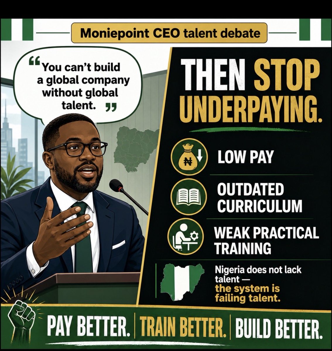 labithegreat's tweet photo. 1/ Companies want “global talent” but many are still offering local underpayment.

You can’t demand world-class skills while paying salaries that barely match the cost of living. That conversation has to come first. #NigeriaTech #PayBetter #TalentDevelopment #EducationReform #NigerianYouth