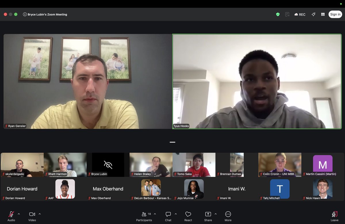 skylerdelgad0's tweet photo. Great zoom call tonight about preparing for  interviews and the interview process! Special thanks to @RyanGensler and @TyusHooks for being guest speakers! https://t.co/cTTMCNJFMC