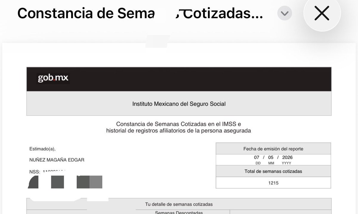 Hoy me mandó mi contador una constancia de semanas trabajadas y cotizadas en el <a href="/Tu_IMSS/">IMSS </a> 1215 semanas. Empecé a cotizar a los 17 años. Ya llovió. Ustedes cuántas tienen ?