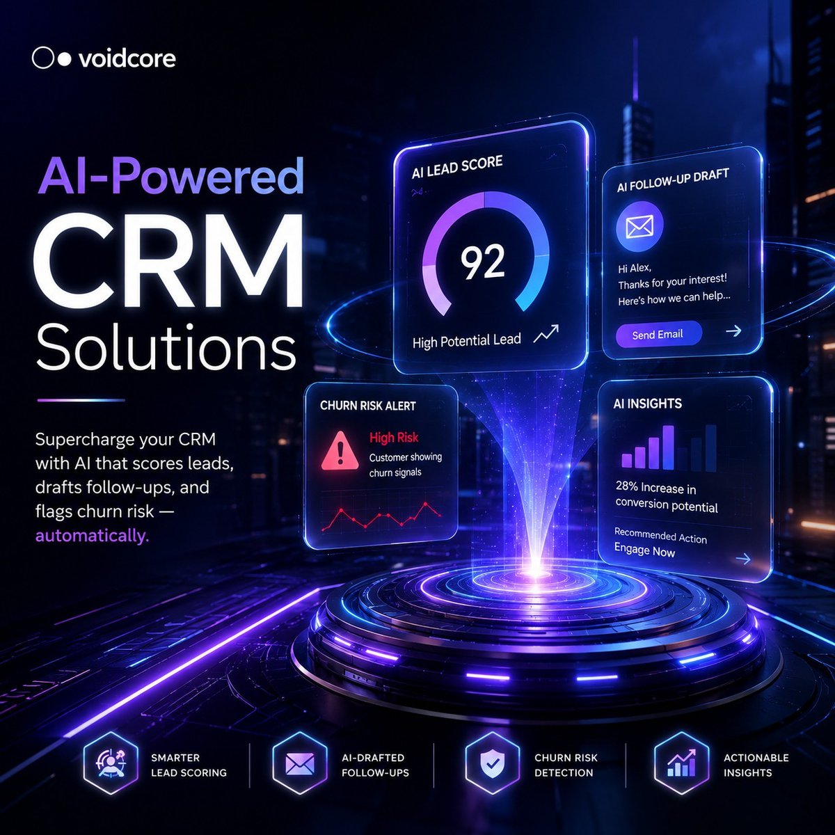 voidcoretechno's tweet photo. Your CRM is working. But is it thinking?

AI-powered CRM systems are changing the way businesses manage leads, customer relationships, and retention. 

→ Identify high-converting leads
→ Personalize communication at scale
→ Reduce customer churn

#AI #CRMSoftware https://t.co/RleNw3BMXB