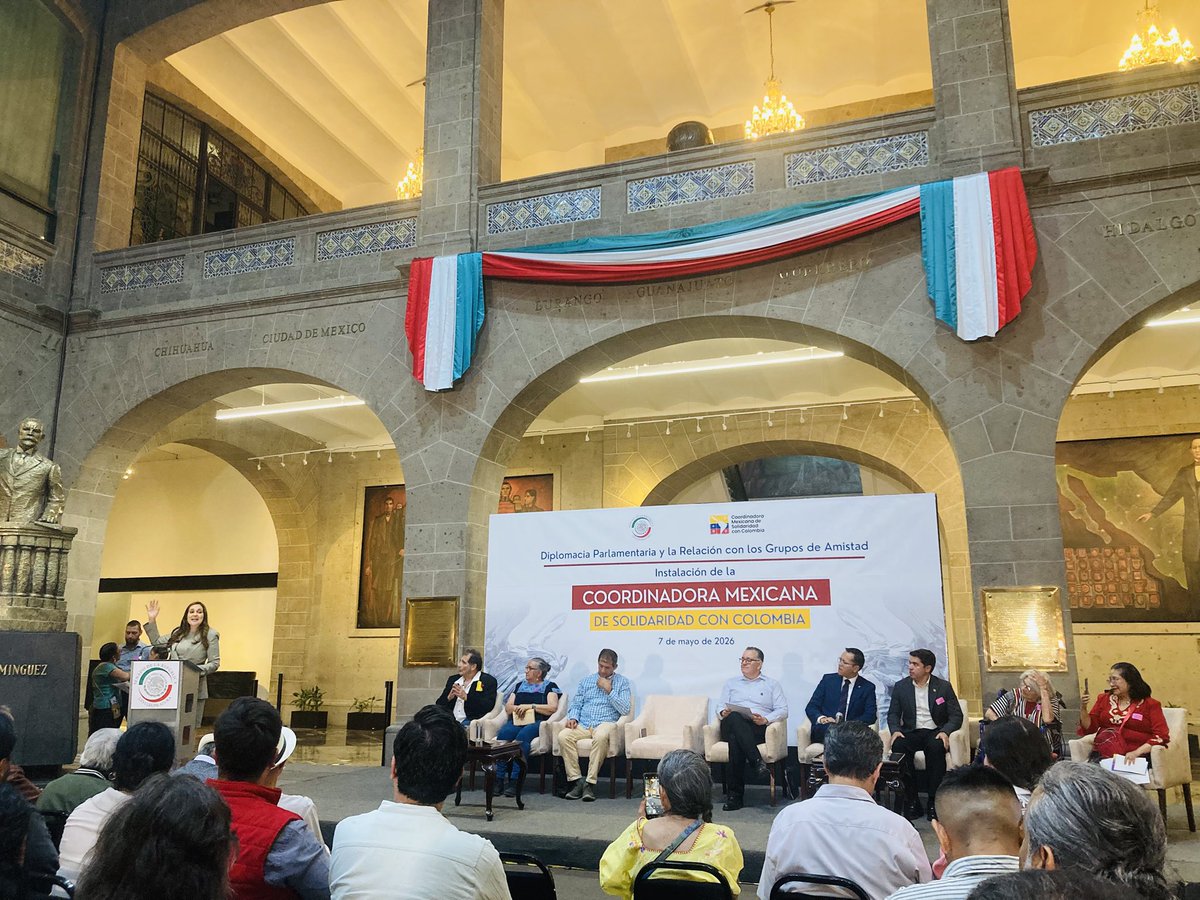 colpazmexico's tweet photo. Arrancamos la instalación de la Coordinadora Mexicana 🇲🇽 de Solidaridad con Colombia 🇨🇴 en la antigua sede del Senado, CDMX, con la presencia de senadoras, diputados y representantes del progresismo en México.
¡Por la hermandad, por la unidad de nuestros pueblos!
@IvanCepedaCast https://t.co/w6nkLdU9mh