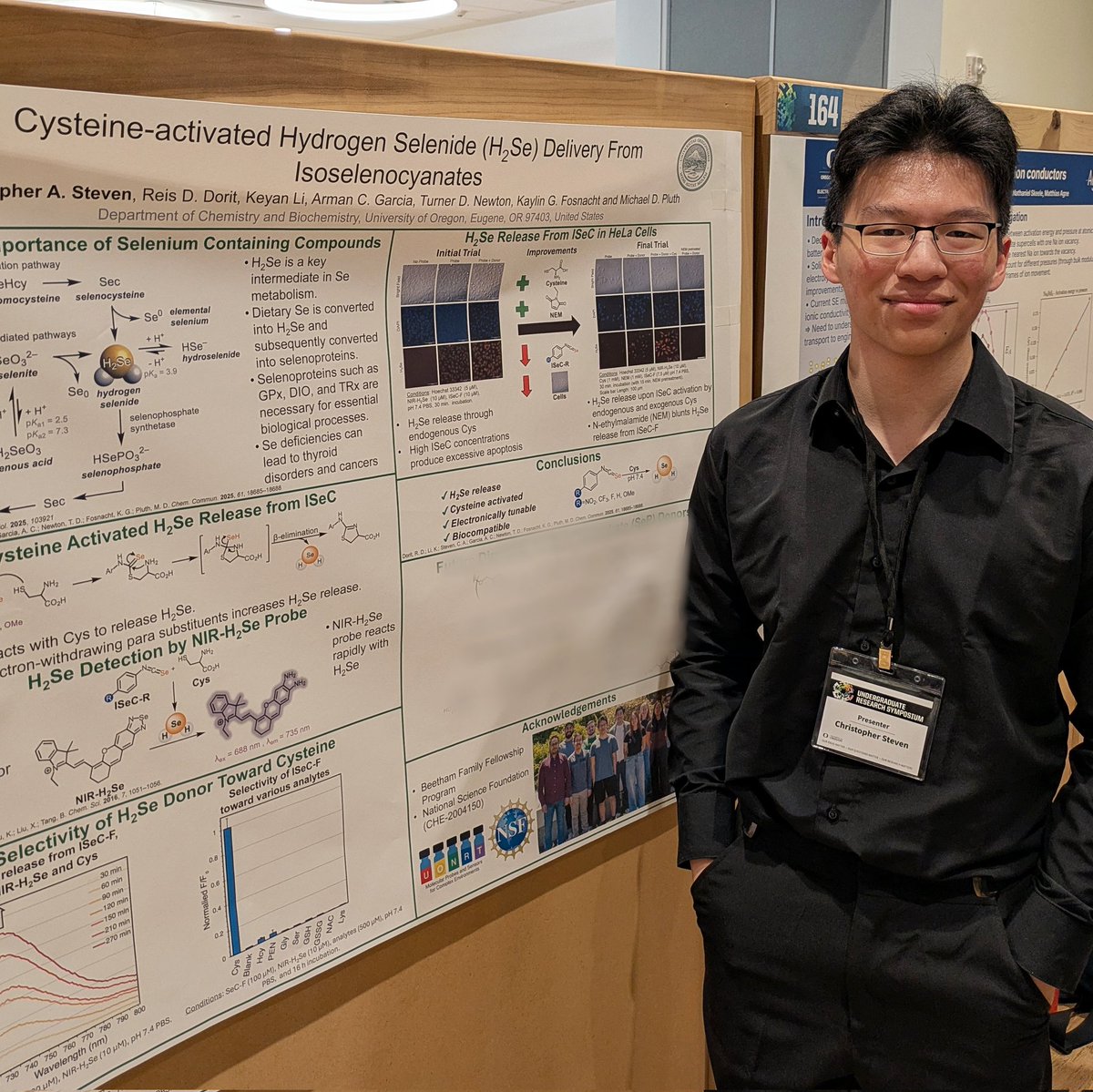 PluthGroup's tweet photo. Posters from 3 of our outstanding undergrads at the UO Undergraduate Research Symposium today! Great job Addison, Christopher, &amp; Aleanna! https://t.co/E4ssRKuAA9
