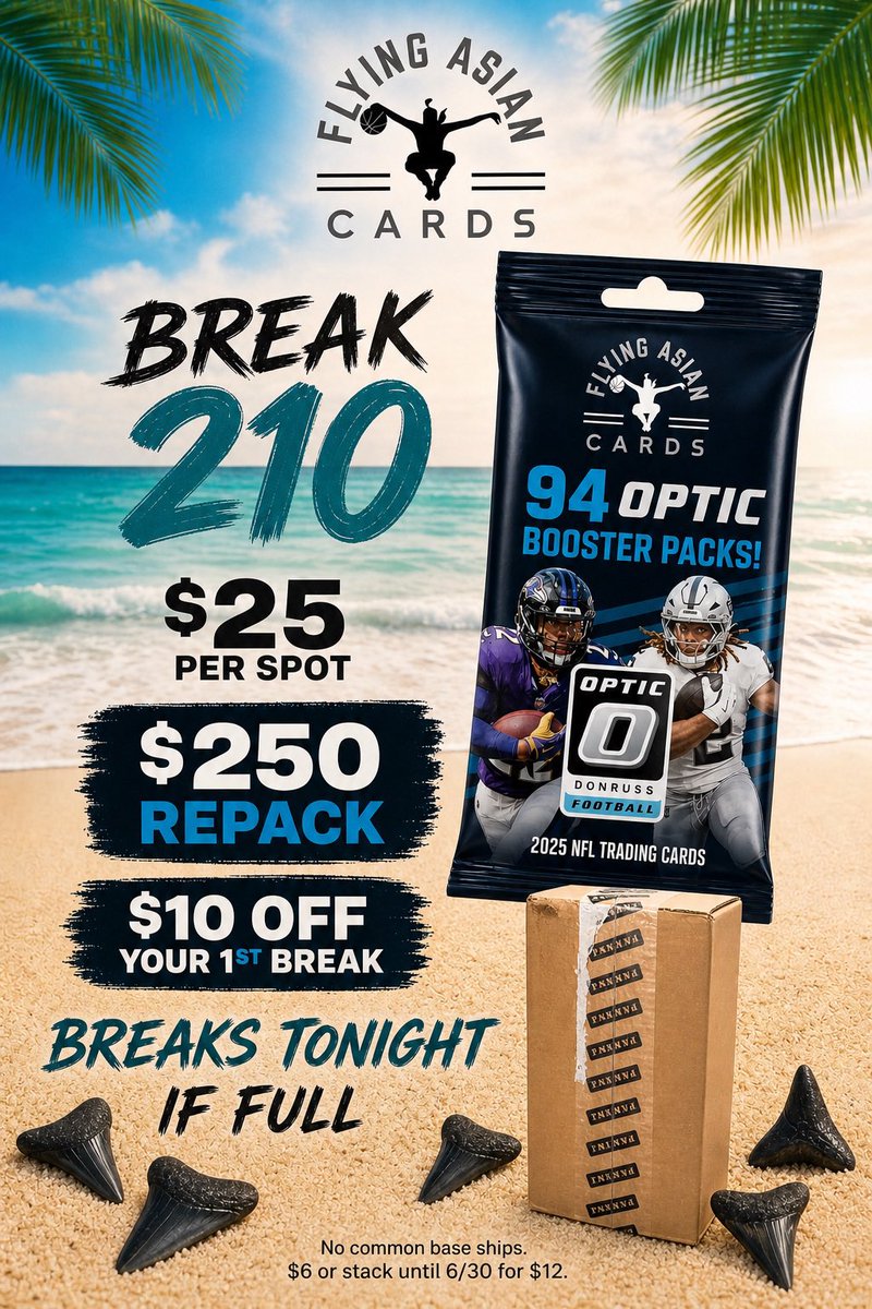 FlyingAsianCard's tweet photo. First time breaker? Get a spot in each for $44
Only 3 spots left. We break tomorrow night. https://t.co/6PTPchMZfU