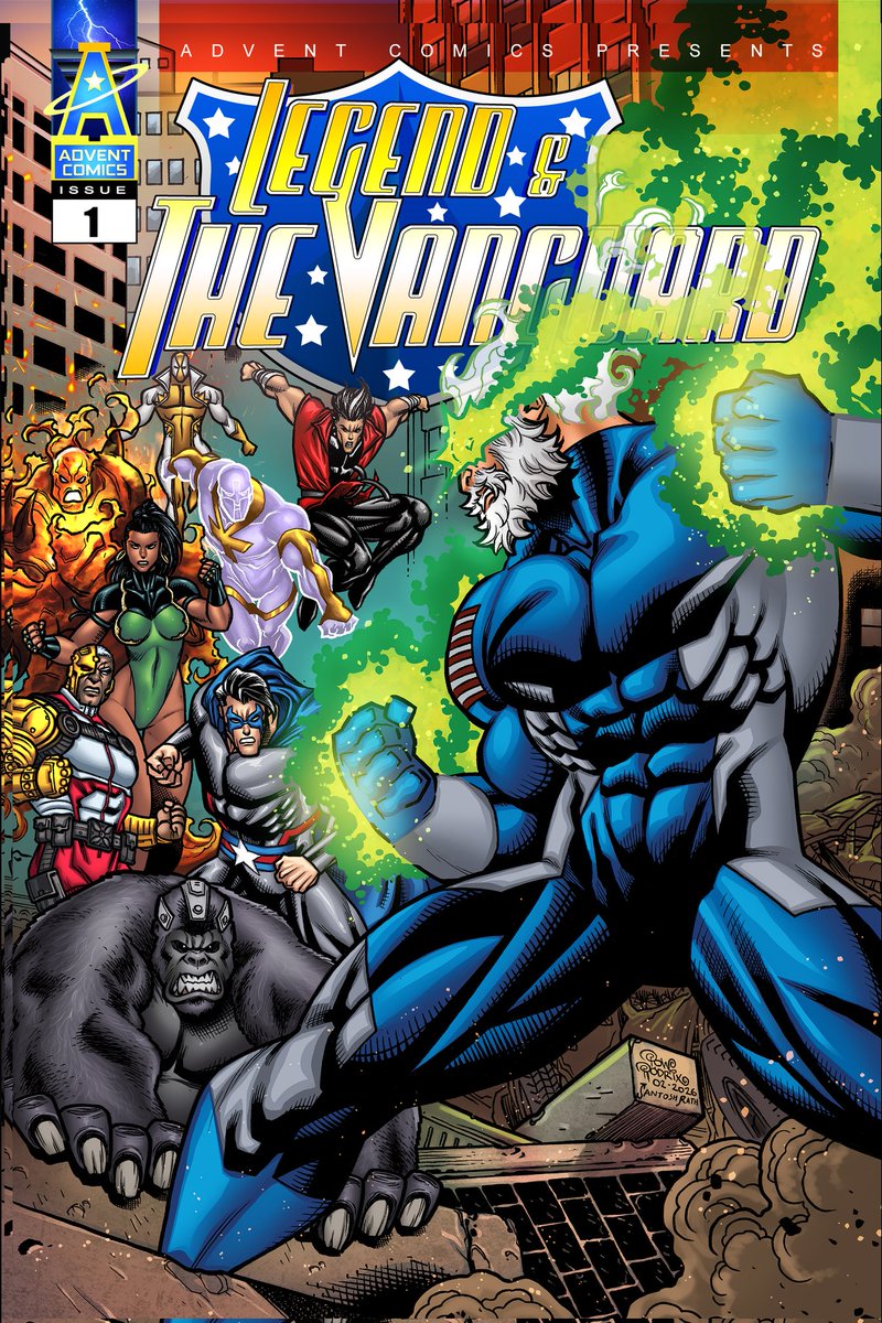 AdventComics's tweet photo. LEGEND &amp; THE VANGUARD #2 is coming soon!  Cover by  @powrodrix and @beezzzstudio 
#AdventComics #comics #superheroes https://t.co/Mv0zePK1rb