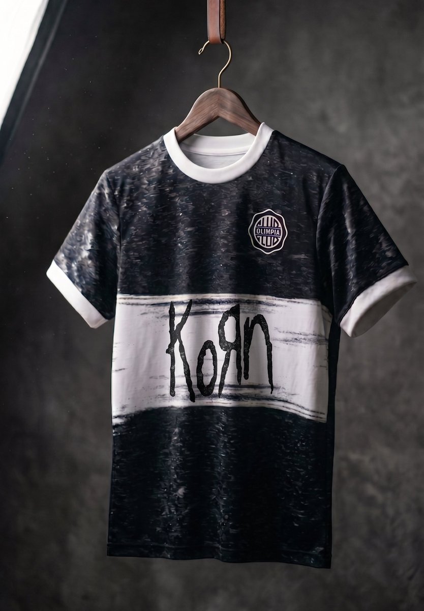 ⚫⚪ <a href="/elClubOlimpia/">Club Olimpia</a> presentó una camiseta edición especial en colaboración con <a href="/Korn/">Korn</a>.

Rock 🤘🏻🎸