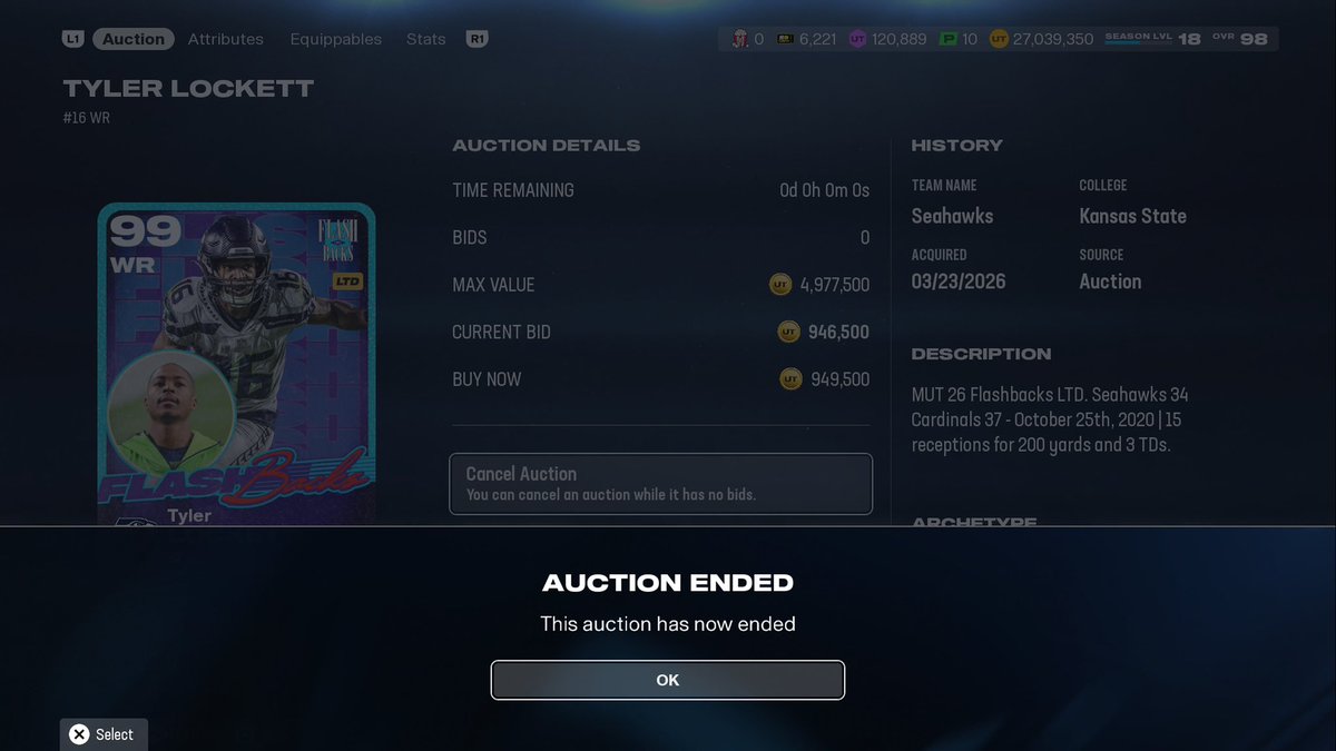 rch2killer's tweet photo. @Zirksee @Moshimadden Auction house might be glitched. sold off my Raider players and the auction house is holding two of my LTD’s and not giving them back or telling me they sold but the other cards sold fine. 

@EASPORTS_MUT Fix please? https://t.co/lJx3SMer0I