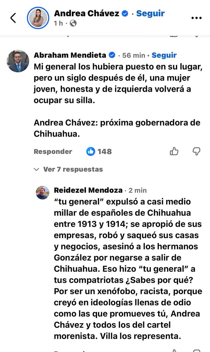<a href="/abrahamendieta/">Abraham Mendieta</a>  el súbdito español que se entromete en política mexicana desconoce la historia de “su general” Francisco Villa 🙄🤷🏻‍♂️👇