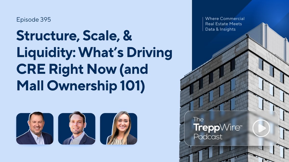 Episode 395 of The TreppWire Podcast is out! This week we discuss a potential AvalonBay and Equity Residential combination, Starwood's pause on redemptions at its S-REIT, and KKR's new $10B AI data center fund led by former AWS CEO Adam Selipsky. We also break down how mall…