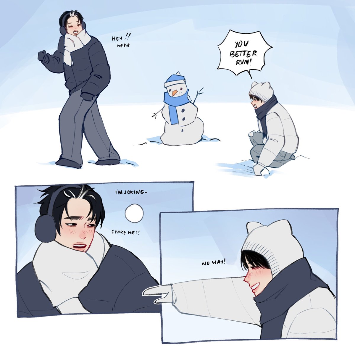 A sunki mini comic I started in january, but will probably never finish 😭

#sunki #선닠
