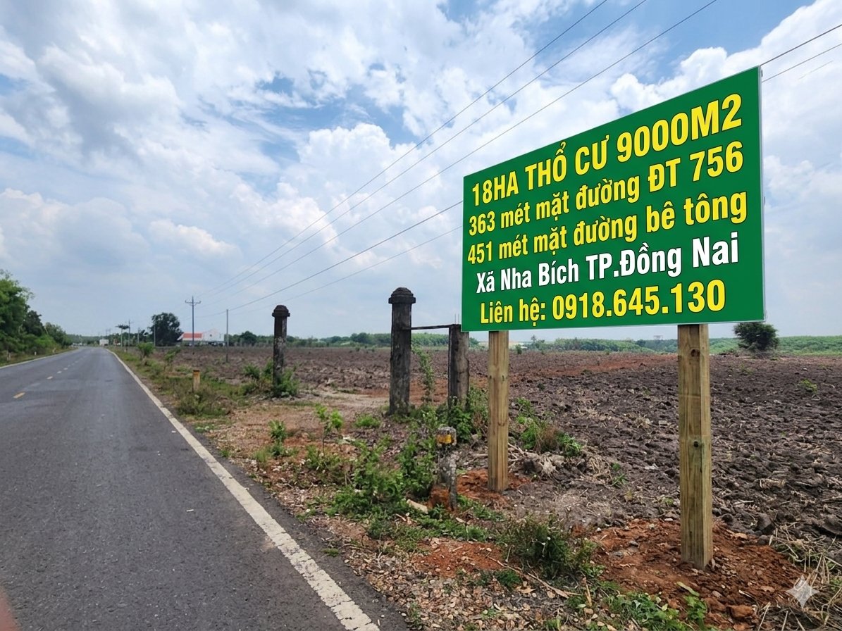 cong_cvt's tweet photo. ĐẤT THỔ CƯ 2 MẶT ĐƯỜNG NHA BÍCH
Địa chỉ: ĐT 756 xã nha bích, TP.Đồng Nai.
Diện tích: 18ha( 180.000m2)
Thổ cư: 9000m2.
363 mét mặt đường ĐT 756.
451 mét mặt đường bê tông.
Anh chị quan tâm liên hệ
Tel/zalo: 0918.645.130 https://t.co/FKjCC8WR9P