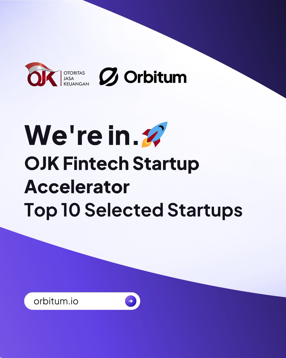orbitumio's tweet photo. Orbitum is in the OJK Fintech Startup Accelerator.
Top 10 selected from across Indonesia. 🇮🇩

Sharia-compliant tokenized sukuk just got a seat at the regulator's table.

The regulatory framework is being built. 
We're building with it.
#RWA #IslamicFinance #OJK #Sukuk https://t.co/lFqfysS3Fs