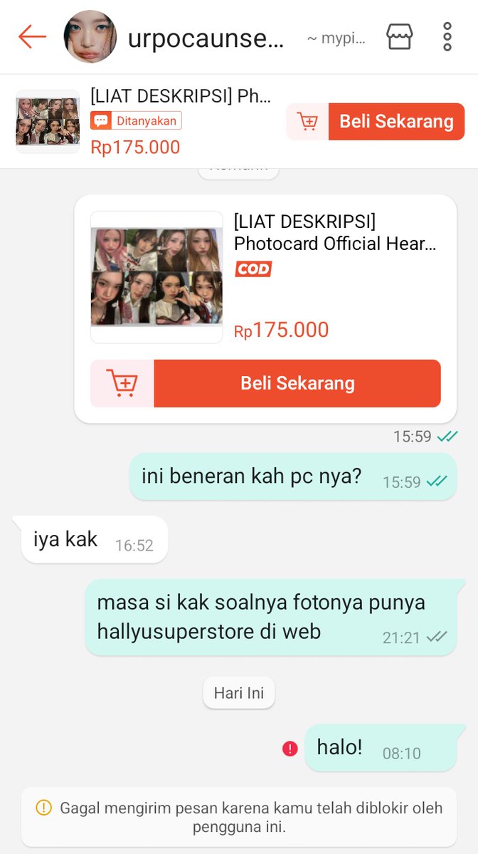 ⚠️HELP RT⚠️

SPILL SELLER SCAMMER MEMAKAI FOTO DARI HALLYUSUPERSTORE DAN DI JUAL DENGAN HARGA MURAH, HATI-HATI YAA

a threads
