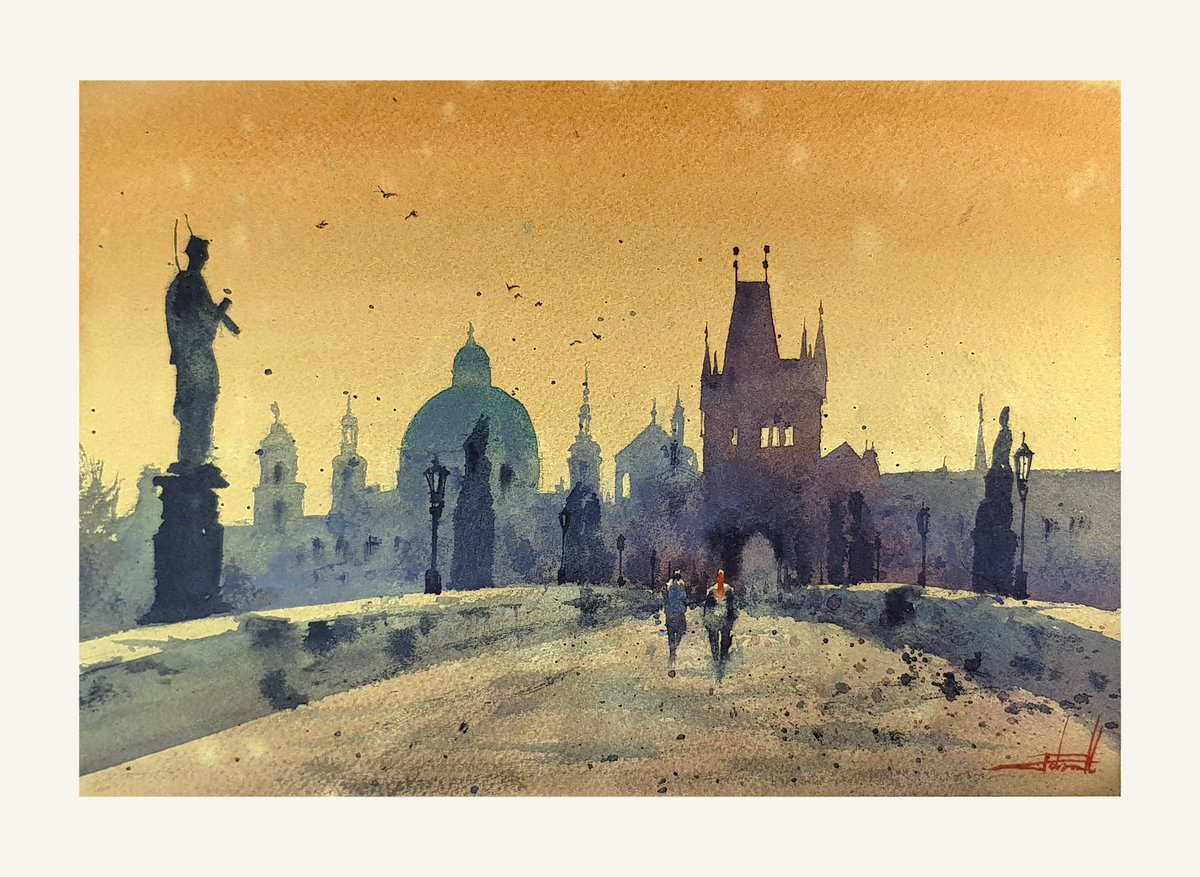 DrawingtalkJ's tweet photo. Painting Prague at sunset 🌇

Less detail, more shape.
Less control, more flow.

That’s where watercolor comes alive.

Watch 👇
https://t.co/MpqzJOT0h3

#Watercolor #UrbanSketch #Prague #Art #TravelByPainting https://t.co/3p4Zyl76dq