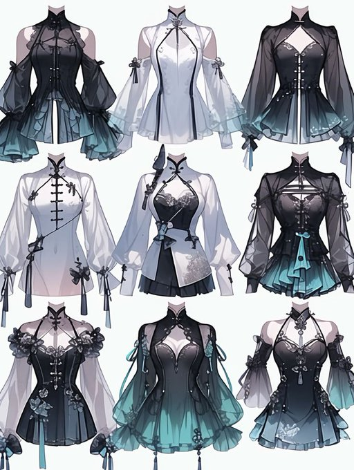 tryanglefor's tweet photo. Elegant outfit designs are all about silhouettes + small details ✨🖤
Which one would your OC wear? https://t.co/TqoVBBfumM