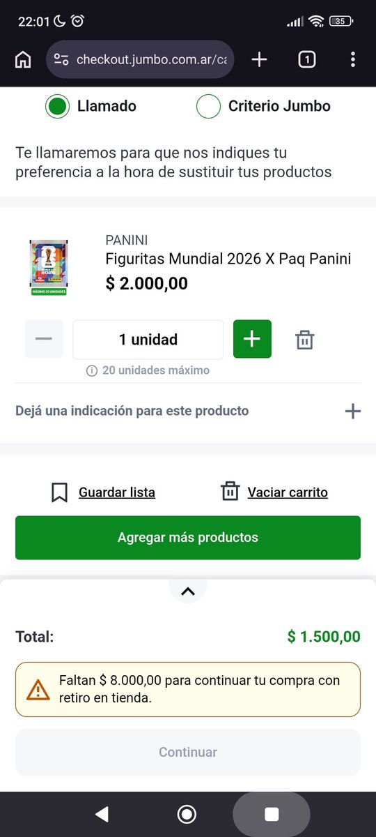 emetanno's tweet photo. @vmenditto VOLVEJUMBO es el código. Acabo de comprar y funciona perfecto. Máximo 20 paquetes.
Lástima que el 20% pagando con Modo solo es comprando $100.000 o más, pero ya era demasiado. https://t.co/zBUWptn6KX