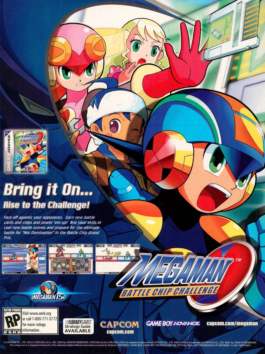 RockmanEXEZone's tweet photo. To commemorate Inti Creates’ 30th anniversary… a look at their go for Mega Man Battle Network: Advertisements for Rockman.EXE Battle Chip Grand Prix &amp; Mega Man Battle Chip Challenge!

Also worked their “Net Domination” on its WonderSwan Color counterpart: Rockman.EXE N1 Battle. https://t.co/Ad4Cfzb5rH