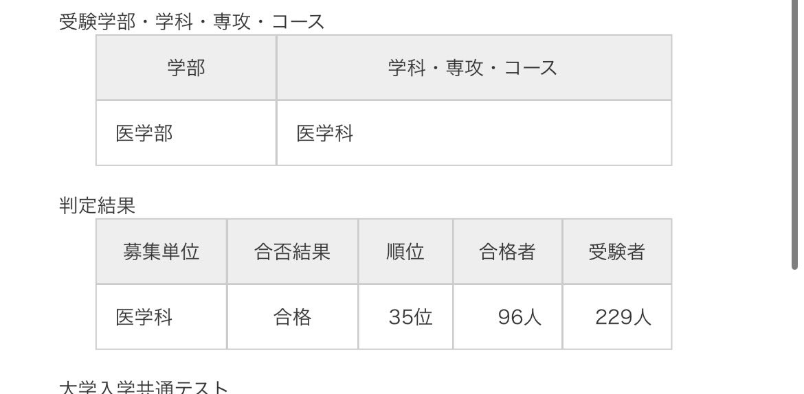 gakureki_reload's tweet photo. 医学科35位　+110点合格でした。
やっぱ理科は悪いけど去年は220点差で不合格だったので成長しました👍
#阪大開示祭り
#阪大開示祭り2026 https://t.co/WDF2BizCy4