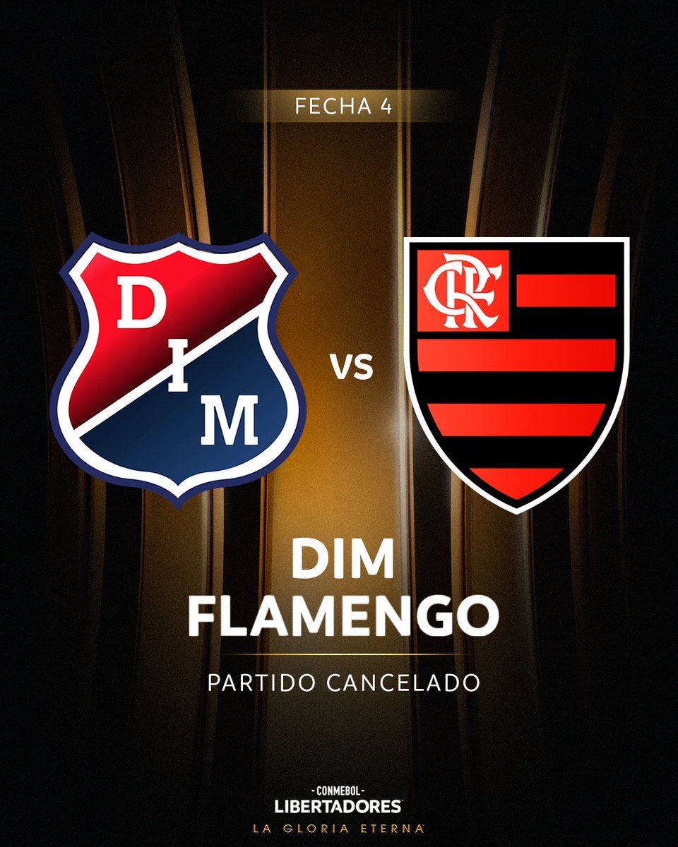 El encuentro entre #DIM y #Flamengo fue cancelado.