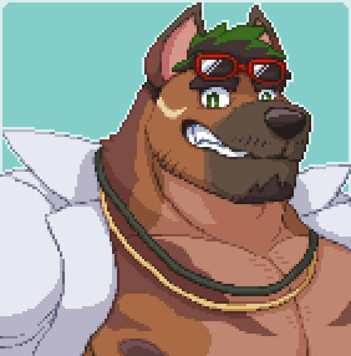 icekloak's tweet photo. Am I late to draw Saeng? 

...He's cute

#Saeng #XXLWOOFIA #XXL猛漢町 #pixelart #furry https://t.co/sXcn8WhJKQ