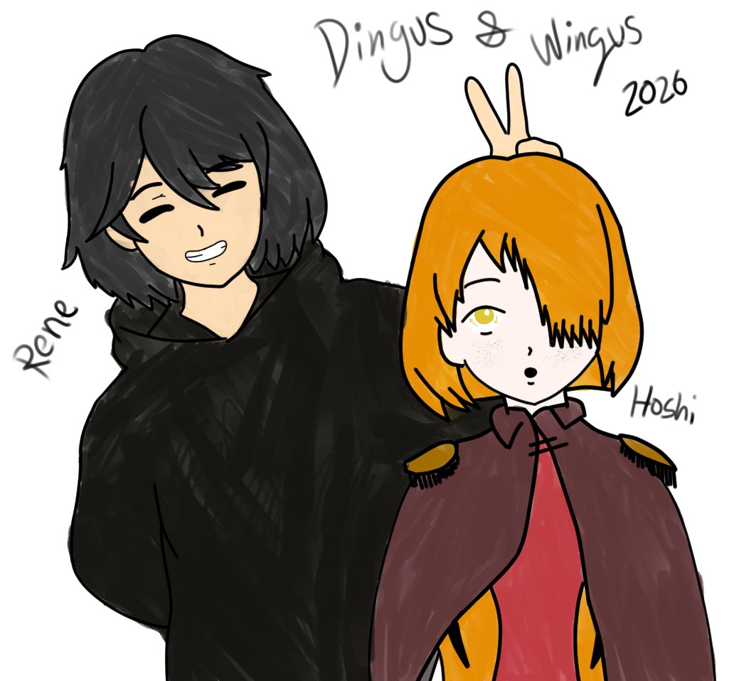 ReneSkunk777MC's tweet photo. Before our stream, I made this artpiece of @MacHoshiVT and myself as a surprise for her as an exchange for gifts.

It's is both us, Dingus &amp; Wingus, as we go by hehe XD https://t.co/lpji37LmQR