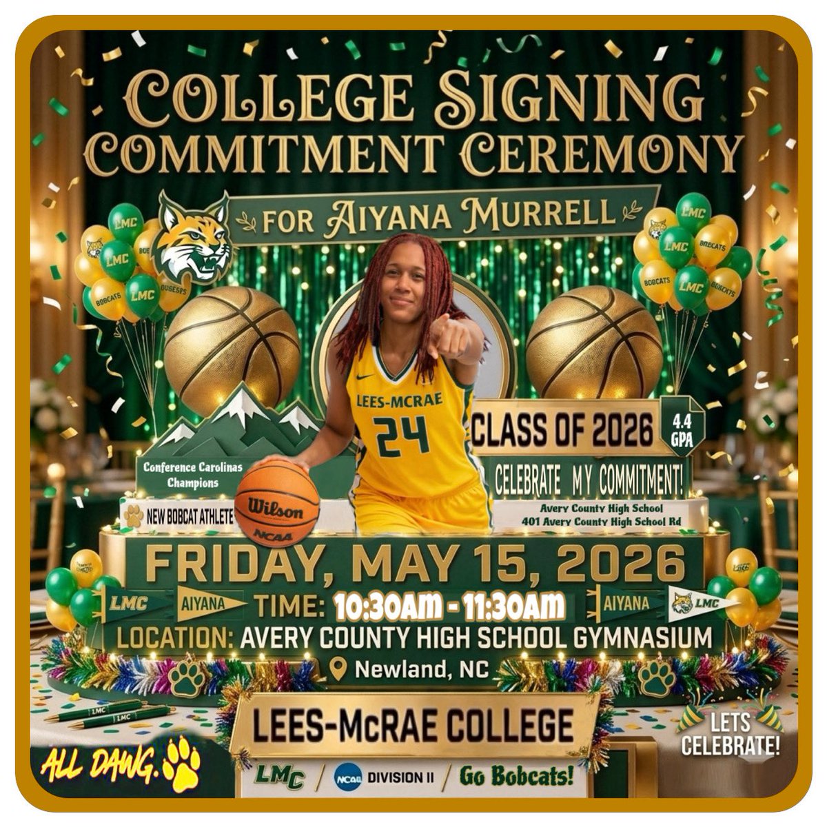 Aiyanas_Sports's tweet photo. #nextchapter Signing Day for my commitment to @LMCBobcatsWBB !! Thank you so much @CoachGalvani for this opportunity and believing in me!! Excited to start my next chapter in life doing what has always brought me peace #womansbasketball . Next chapter … collegiate basketball player! Keep an eye out for me #multisportathlete Call me the future #DrReid . Still working & no where near my peak … great things to come!
See yall there 💪🏽
@a1hoopsreport @The_NCBCA @TEAMLEGACYGIRLZ @krichacademic @CoachKennyO @BallHerHoopsCLT @EJayArrow @cltmediagroup @Mindy_McCarthy3 @MMBR_CoachGBell @CghrMedia @JrAllStarBB @PriceJameson1 @jernikiaku @LouatTheState @BTNScouting @FiveStateHoops @SCHSL @PGH_NC @Assist_U_ @UnderratedAthl_ @WBBGems @WoodsRecruiting @CoachSButler @Swanny1973 @JeromeFleetwood @teamunitedhoops @CoachJayeDavid @GiveMeDaAssist @travisponton @SCNext @ESPN_WomenHoop @BlueStarMedia1 @CoachACal @ShaneLaflin @PBRhoops @KPannell71 @bballjkey @PGH_SCarolina @sceyetesthoops @AkiemBailum @hoopsreview @CNR_Sports @RISEReport @BClayScouting @getmerecruited @EconAdjunct @SLAM_HS