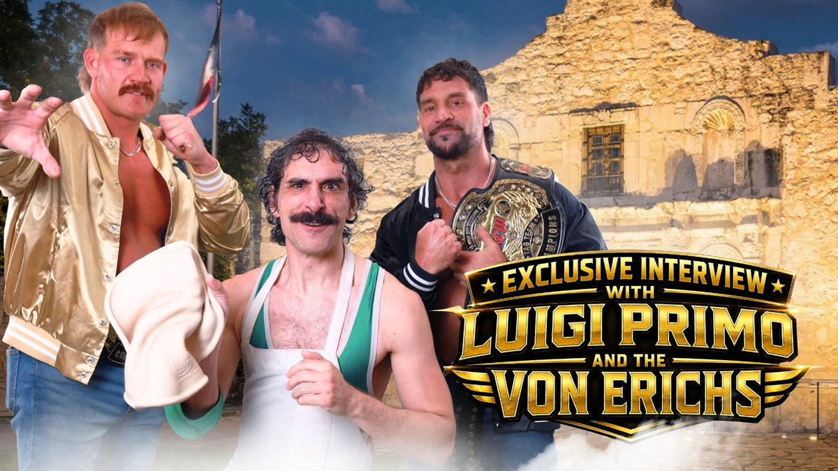 rcwforever's tweet photo. Luigi Primo and The Von Erichs shocked everyone at RCW: Mania.

The unlikely trio defeated Brock Ali, Armani Sage, and Ryloh King in one of the craziest matches of the night.

Watch their exclusive interview: https://t.co/lBuEhg4KRN https://t.co/nJOFsZCNkW