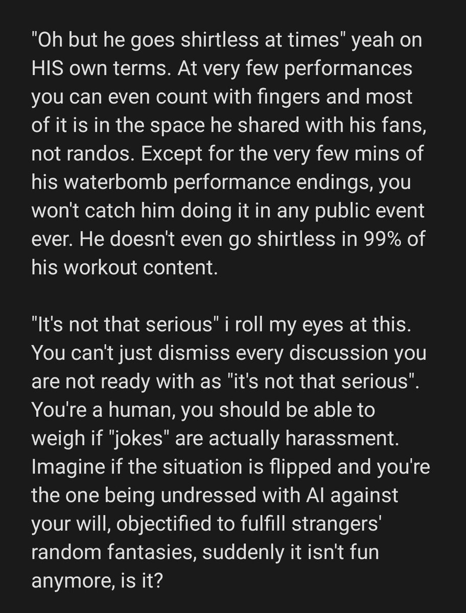 retrotesque's tweet photo. Going as far as using AI to undress someone for the sake of unimportant dirty joke isn't only tasteless but also harassment eligible to be taken to the court btw. If you see nothing wrong with it, please block me, or come quoting me so i can block you easily. https://t.co/IvgfQ693rE
