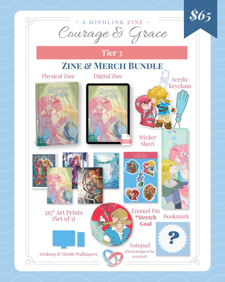 Miphlink_Zine's tweet photo. Our pre-orders are opening up THIS MONTH, May 14th through June 11th! And with that, below are our pre-order tiers, as well as our stretch goal! 

#miphlink #legendofzelda #zine #fandomzine #mipha #breathofthewild https://t.co/knKUu9pa7t