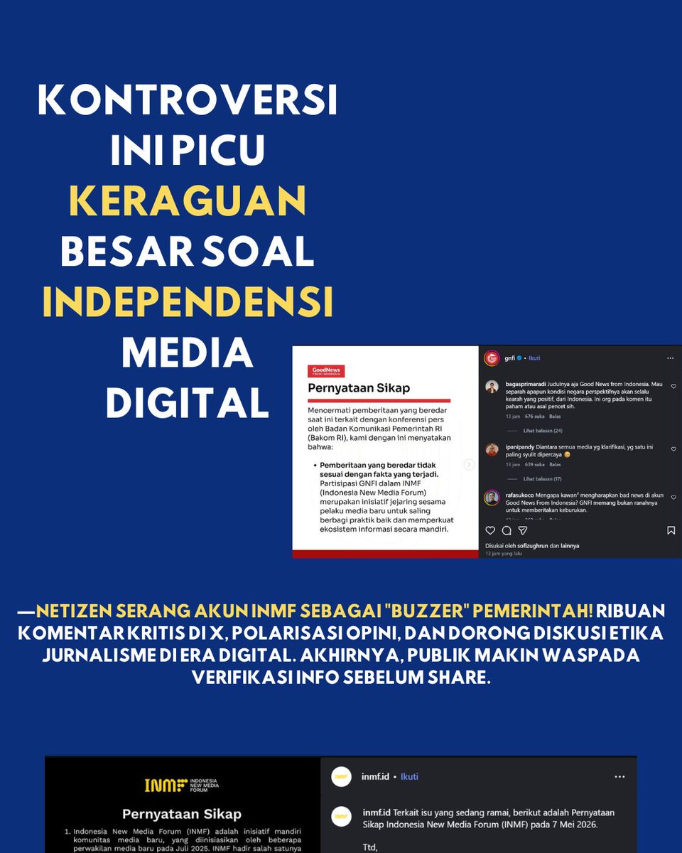 Santutey's tweet photo. Dampak: Publik ragu independensi media, diskusi etika jurnalisme ramai di X. Kesimpulan: Verifikasi dulu sebelum share!

Sumber: https://t.co/Z00hrEkUZq (7/5/26) [link Tempo] | https://t.co/AJ4eybmeNR
Opini lo? Komen! #JurnalismeDigital #MediaIndependen https://t.co/slvU9U9hXQ