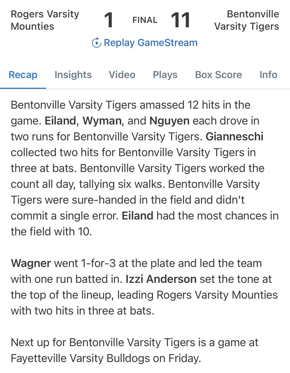 BHS Tiger Softball tweet media
