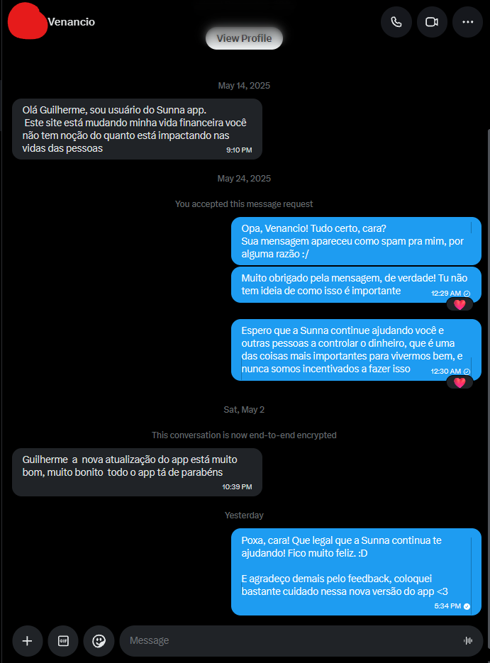 AplexyMe's tweet photo. receber essas mensagens já é do caralho. e somando o fato do cara ser usuário por mais de um ano, é ainda mais do caralho <3 https://t.co/k8rJupWMNO