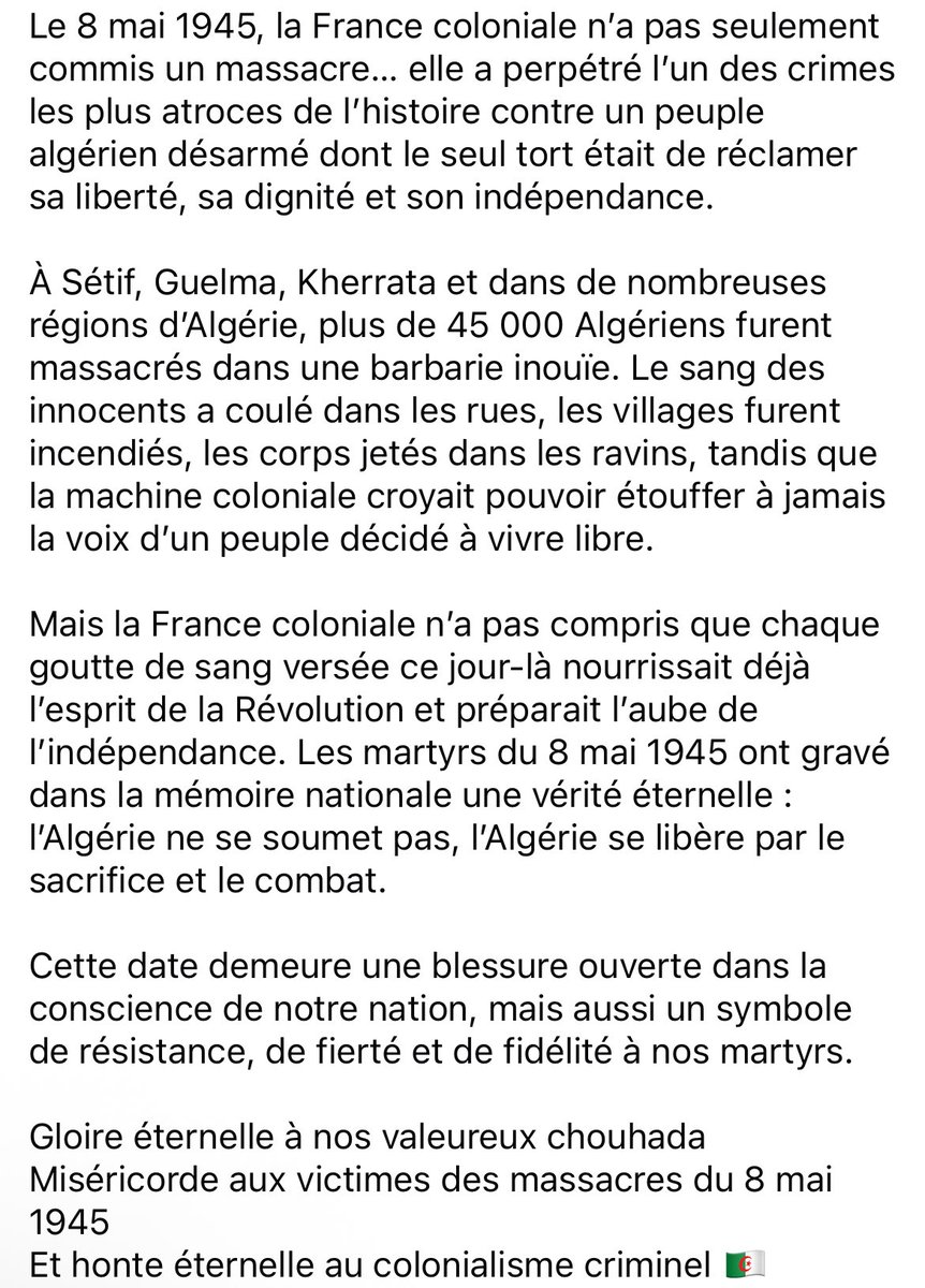 dzpatriotsFR's tweet photo. #8mai1945 #setif #guelma #kherrata https://t.co/KXxMG1PdkG