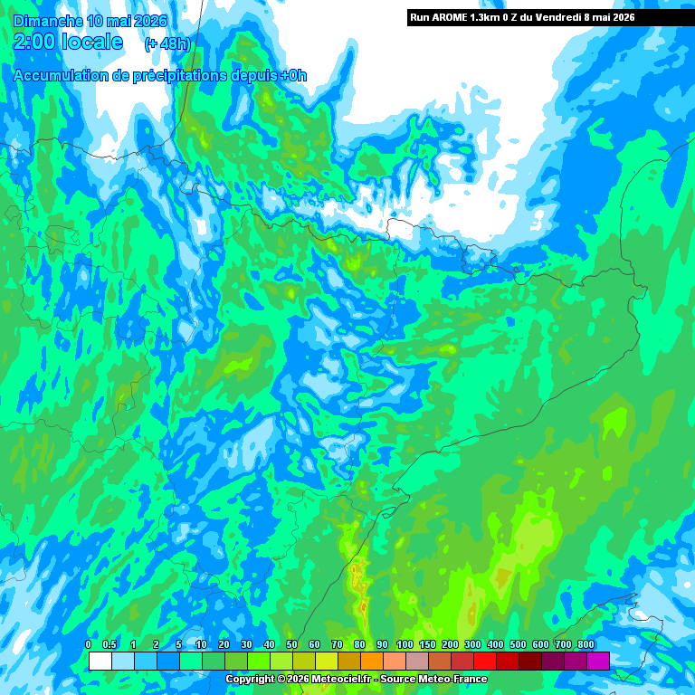 peremeteo's tweet photo. Confirmem demà aquest episodi de pluja a #Catalunya. Pluja que a partir del migdia anirà desplaçant-se des de les Terres de l'Ebre cap al nord. Tarda de paraigua a moltes comarques. Entre 5 i 15 mm en general, alguns registres localment superiors. Mapa del model AROME. https://t.co/SbCQZFtxAs