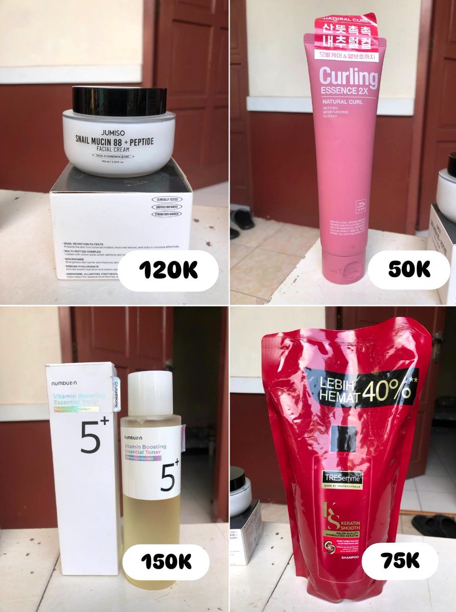 eeto0y's tweet photo. @unicefess 1. Jumiso Moist 100ml,  Exp : 2027/11/14
2. Curling Essence 150ml, Exp: 2027/07/09
3. Numbuzin Toner 200ml, Exp: 2027/07/21
4. Tresemme Shampoo 900ml, Exp : 12/01/2028 (masih new) 

free anter ke kos https://t.co/cuVGXIkn60