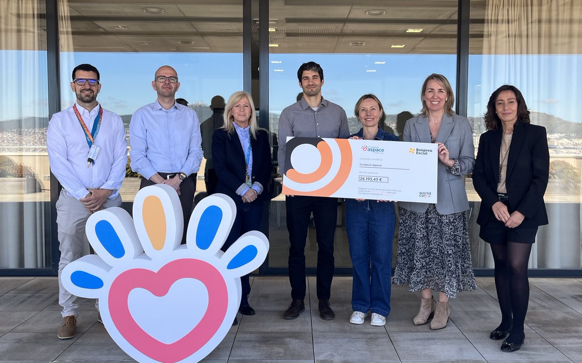 bonpreuesclat's tweet photo. ✨Aquest abril, l'Arrodoniment Solidari ha anat destinat a la Fundació @aspacecatalunya

Gràcies a les 209.611 donacions voluntàries dels nostres clients, s'han pogut destinar íntegrament 26.193€ per finançar un gimnàs terapèutic 🤲 

Més info: https://t.co/9ttWPWCMqb

@Worldcoo https://t.co/DeRdUwamNj