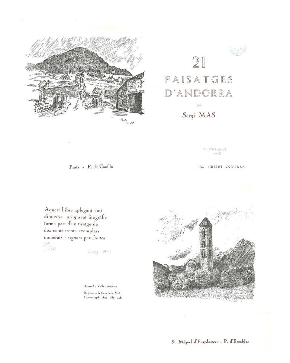 BiblioAndorra's tweet photo. El 8 de maig, Sant Miquel, recordem dues esglésies: Sant Miquel d’Engolasters, a Escaldes-Engordany i Sant Miquel de Prats, a Canillo.

Les litografies formen part de "21 Paisatges d’Andorra", de Sergi Mas, que va dedicar tota una vida a reinterpretar la memòria visual del país. https://t.co/7eSUDeVmXZ