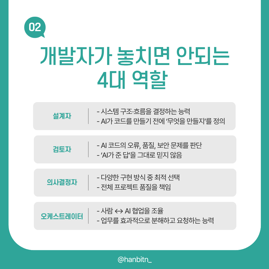 hanbitn_'s tweet photo. 개발의 세계가 시대와 함께 달라졌습니다. 

인간 혼자 개발하는 시대는 이제 끝났다는 사실 다들 아실겁니다. 󰞵

🤖 AI와 함께하는 개발, 그 방향성이 막막하다면 20년 차 개발자의 생각을 한번 들어보는 건 어떨까요?  

자세한 내용은 전문 참고  👉 
https://t.co/RcbYvB3VK3 

[한양대학교 인라이튼 x 한빛+]