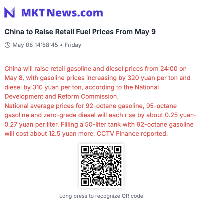 🇨🇳⛽️📈China to Raise Retail Fuel Prices From May 9 China will raise ...